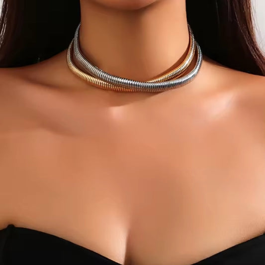 Two Layer Snake Bone Necklace