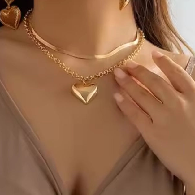 Opulent Heart Charm Necklace