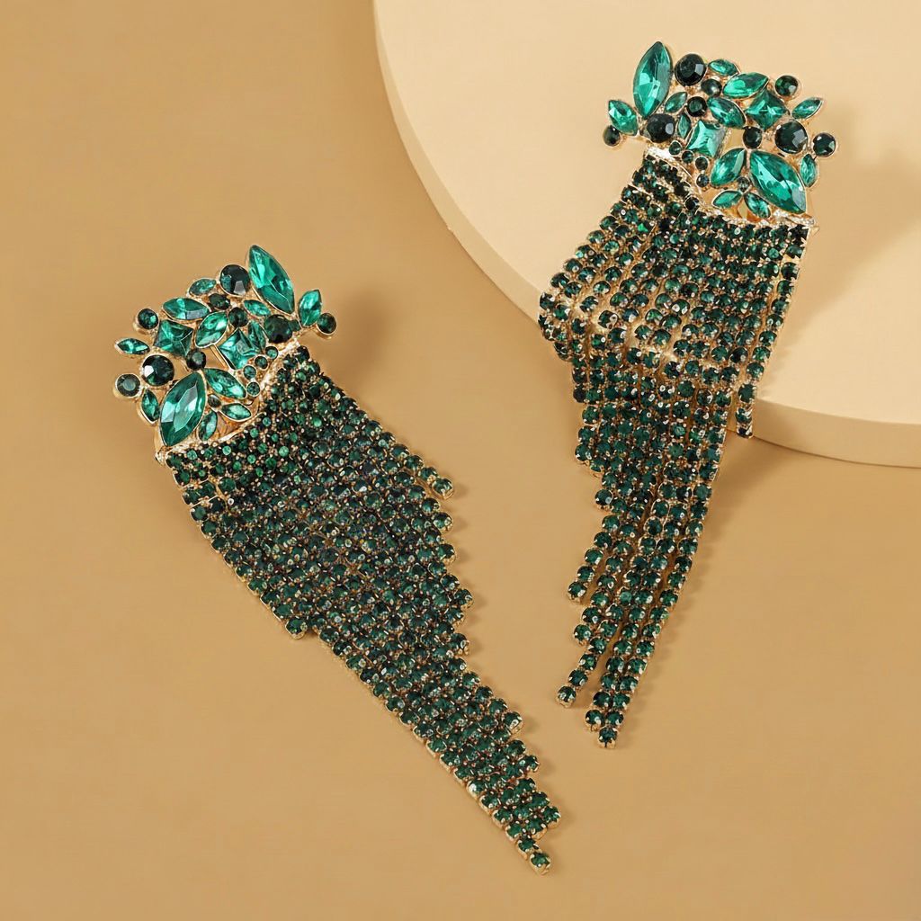 The Crownfall Earrings - Green