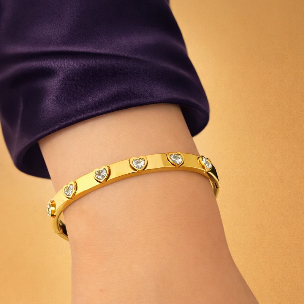 Luminous Love Bangle Bracelet - 18k Gold Plated