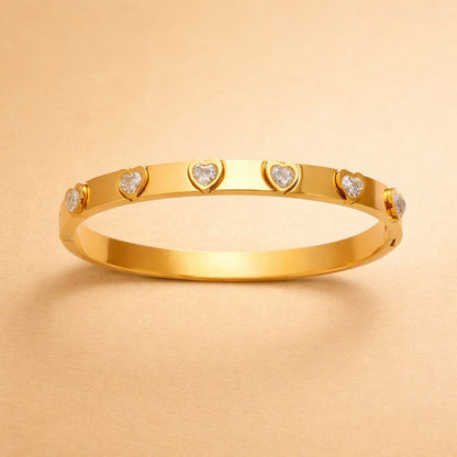 Luminous Love Bangle Bracelet - 18k Gold Plated