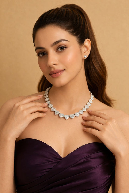 Velour hearts necklace