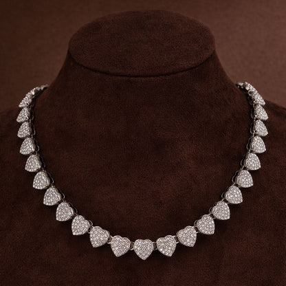 Velour hearts necklace
