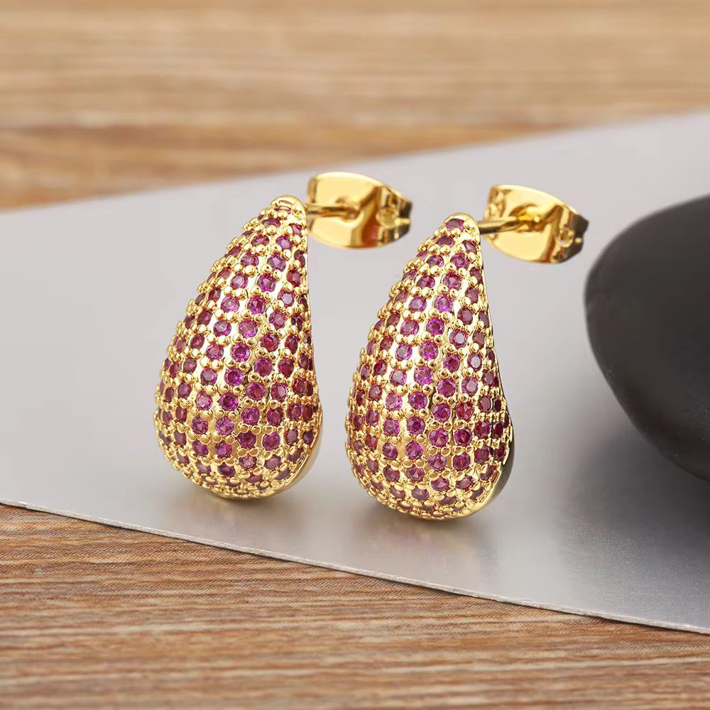 Zircon Water Drop Studs