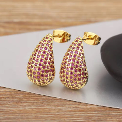 Zircon Water Drop Studs