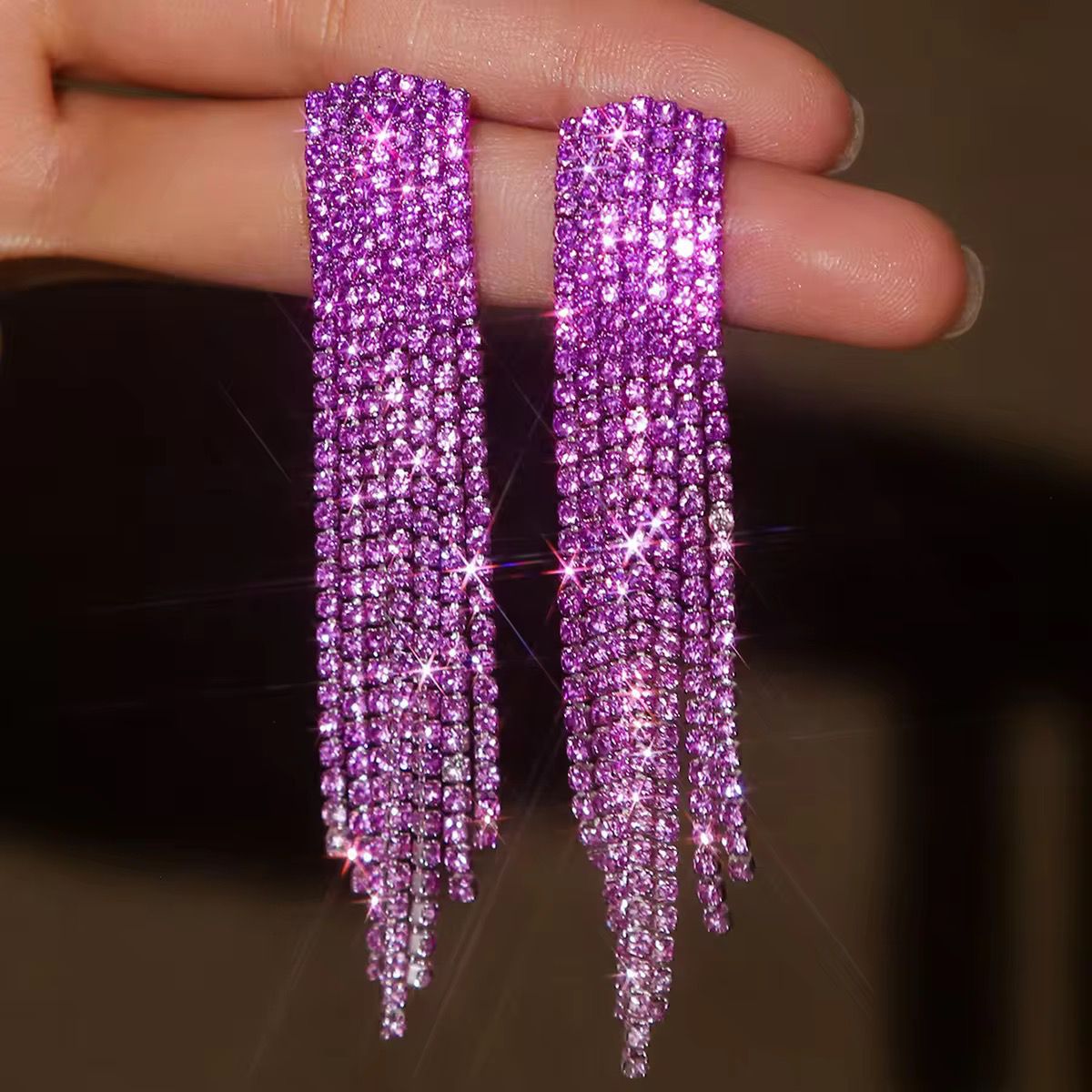 Gleamfall Ombre Earrings - Purple