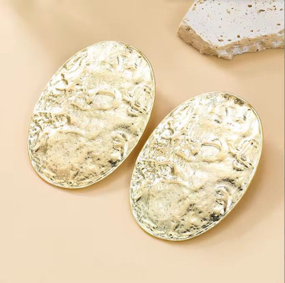 Exaggerated Heavy Oval Studs