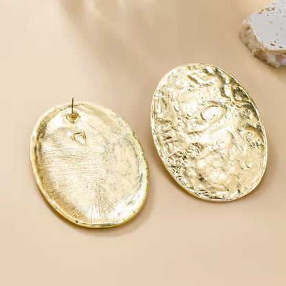 Exaggerated Heavy Oval Studs