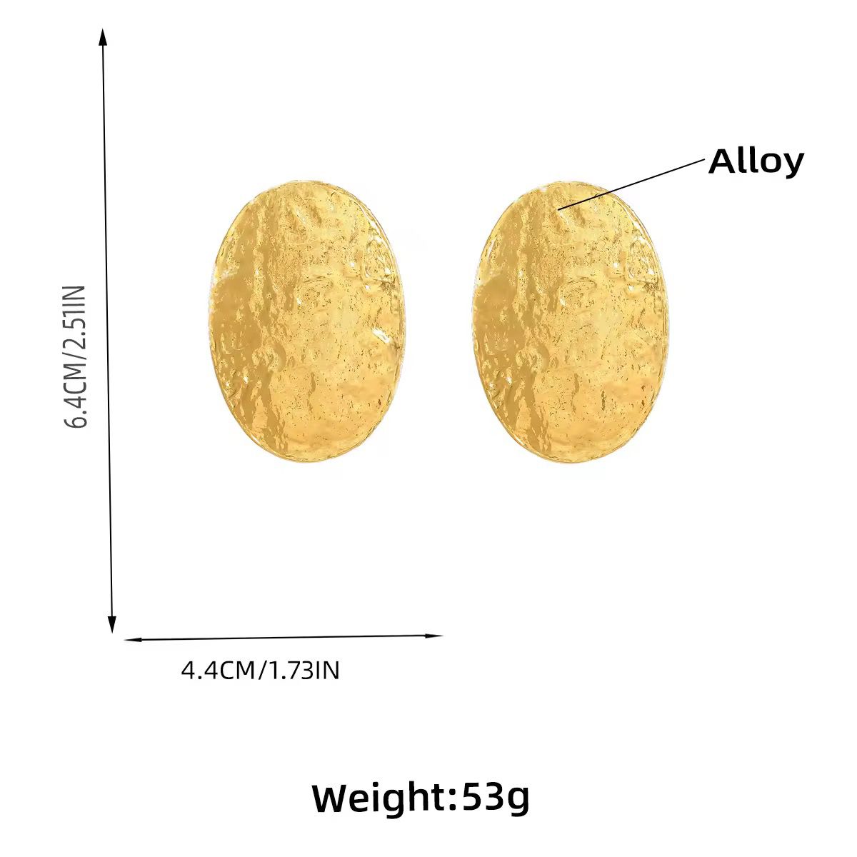 Exaggerated Heavy Oval Studs