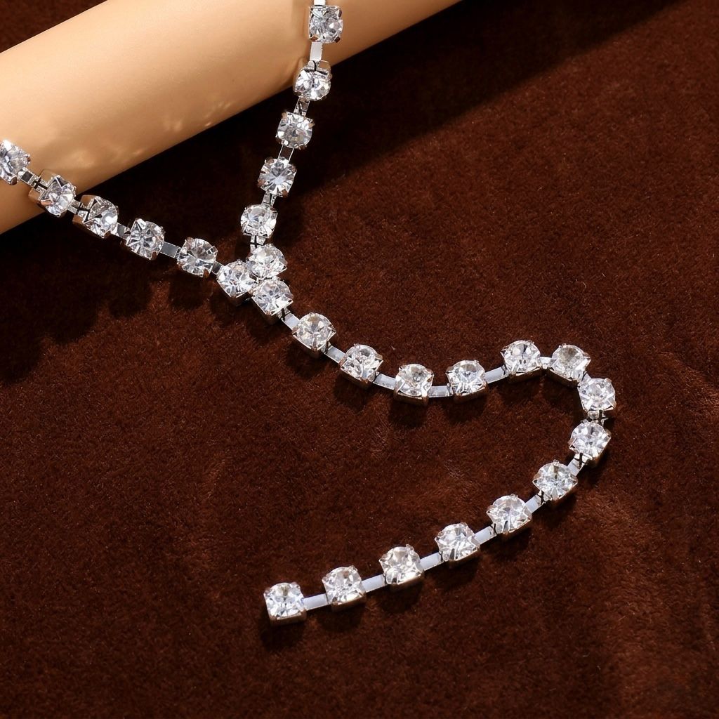 Sparkling Rhinestone Long Line Necklace