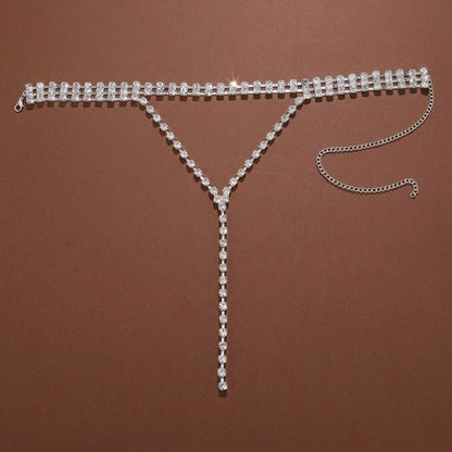 Sparkling Rhinestone Long Line Necklace