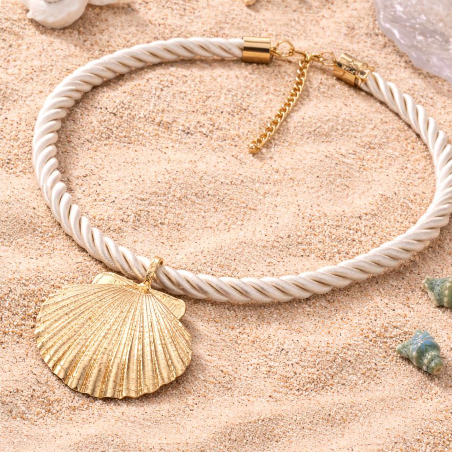 Shell Holiday Chord Necklace