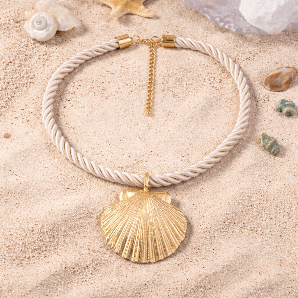 Shell Holiday Chord Necklace