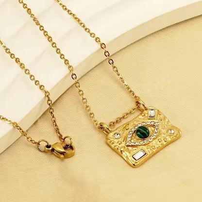 Emerald Green with Zircons Nazar Pendant
