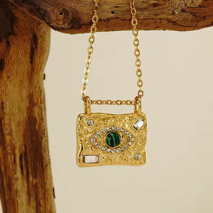 Emerald Green with Zircons Nazar Pendant