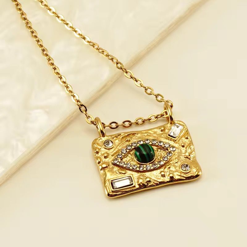 Emerald Green with Zircons Nazar Pendant