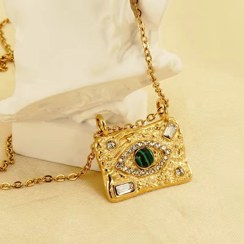 Emerald Green with Zircons Nazar Pendant