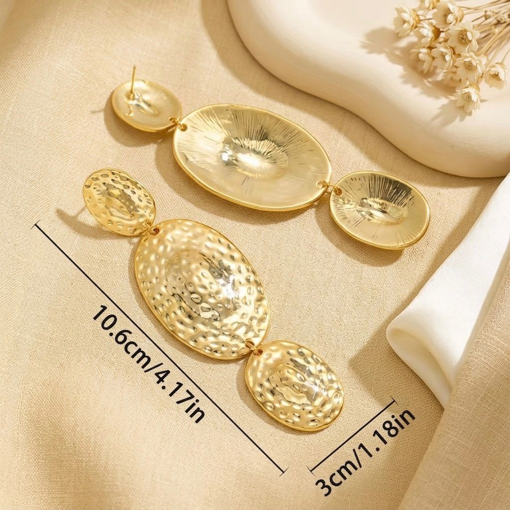 Gold Plated Hammered Harmonic Drops