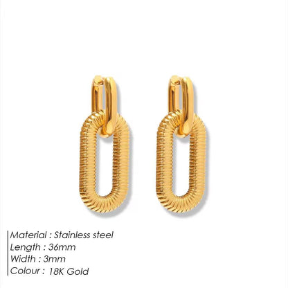 Thick Paperclip Textured Hoops