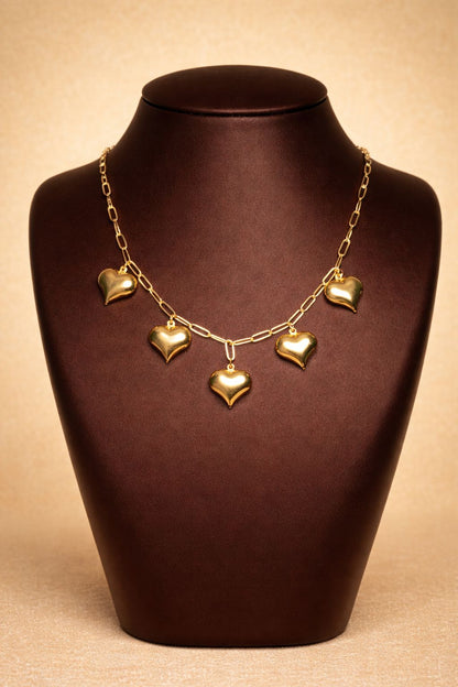 Brass Heart Necklace - 18k Gold Plated
