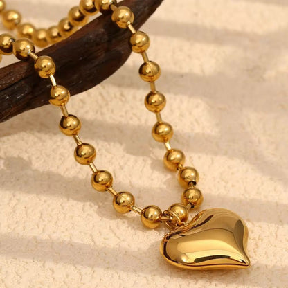 Brass Beads Bold Love Necklace