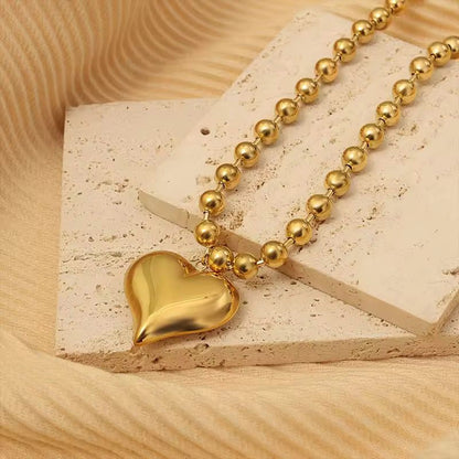 Brass Beads Bold Love Necklace