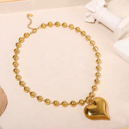 Brass Beads Bold Love Necklace