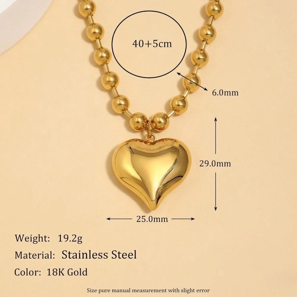 Brass Beads Bold Love Necklace