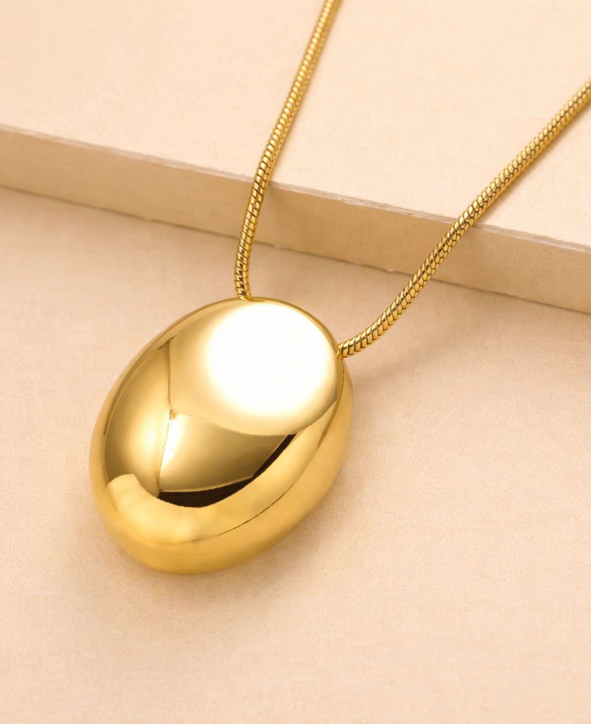 Luna Oval Charm with Chain