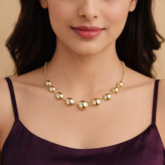 Gold Hemisperical Necklace