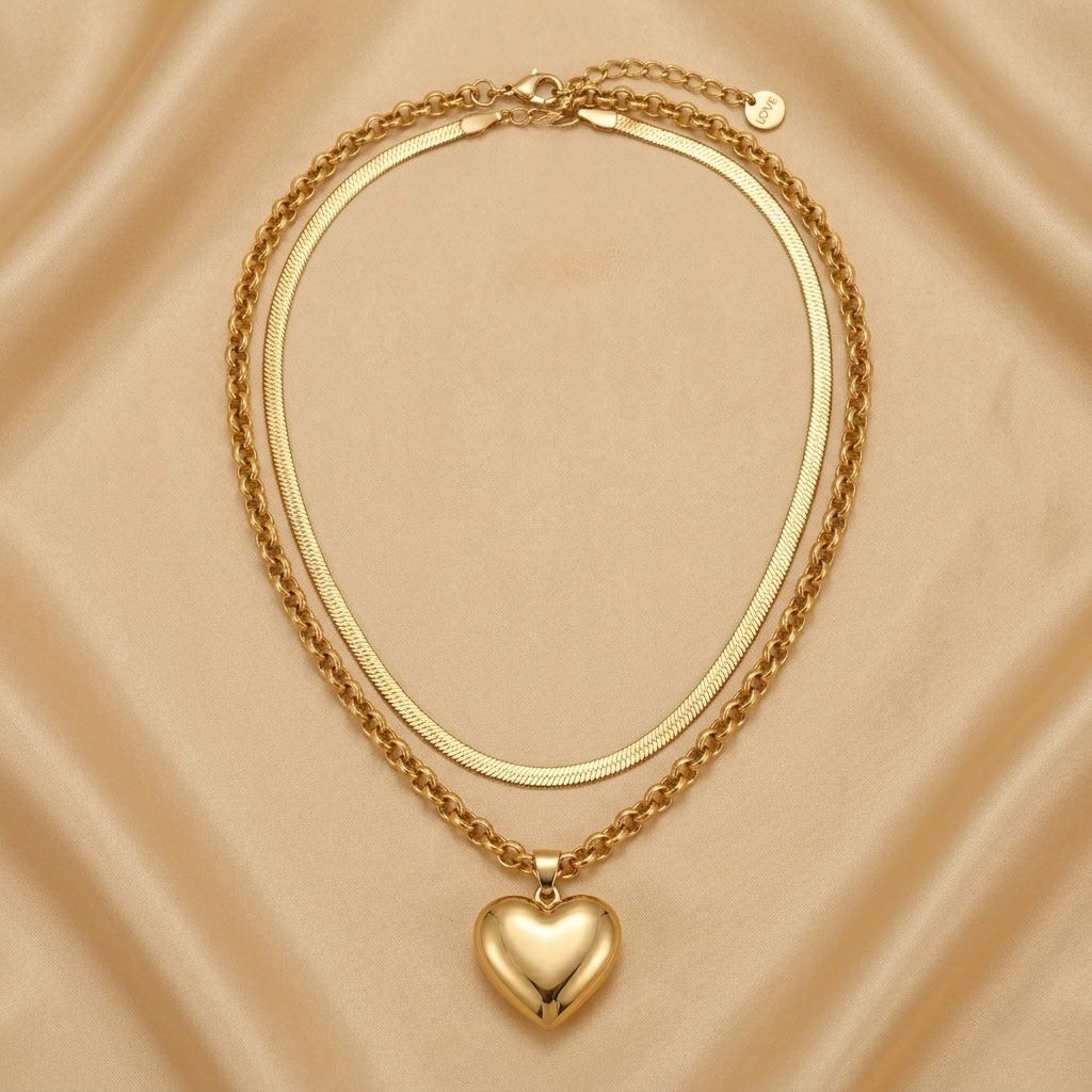 Opulent Heart Charm Necklace