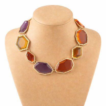 Multi Colour Abstract Resin Necklace