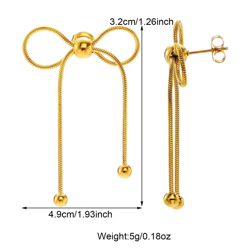 Bead Adorned Bow Earrings
