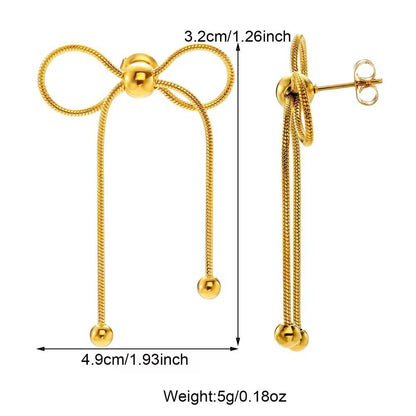 Bead Adorned Bow Earrings