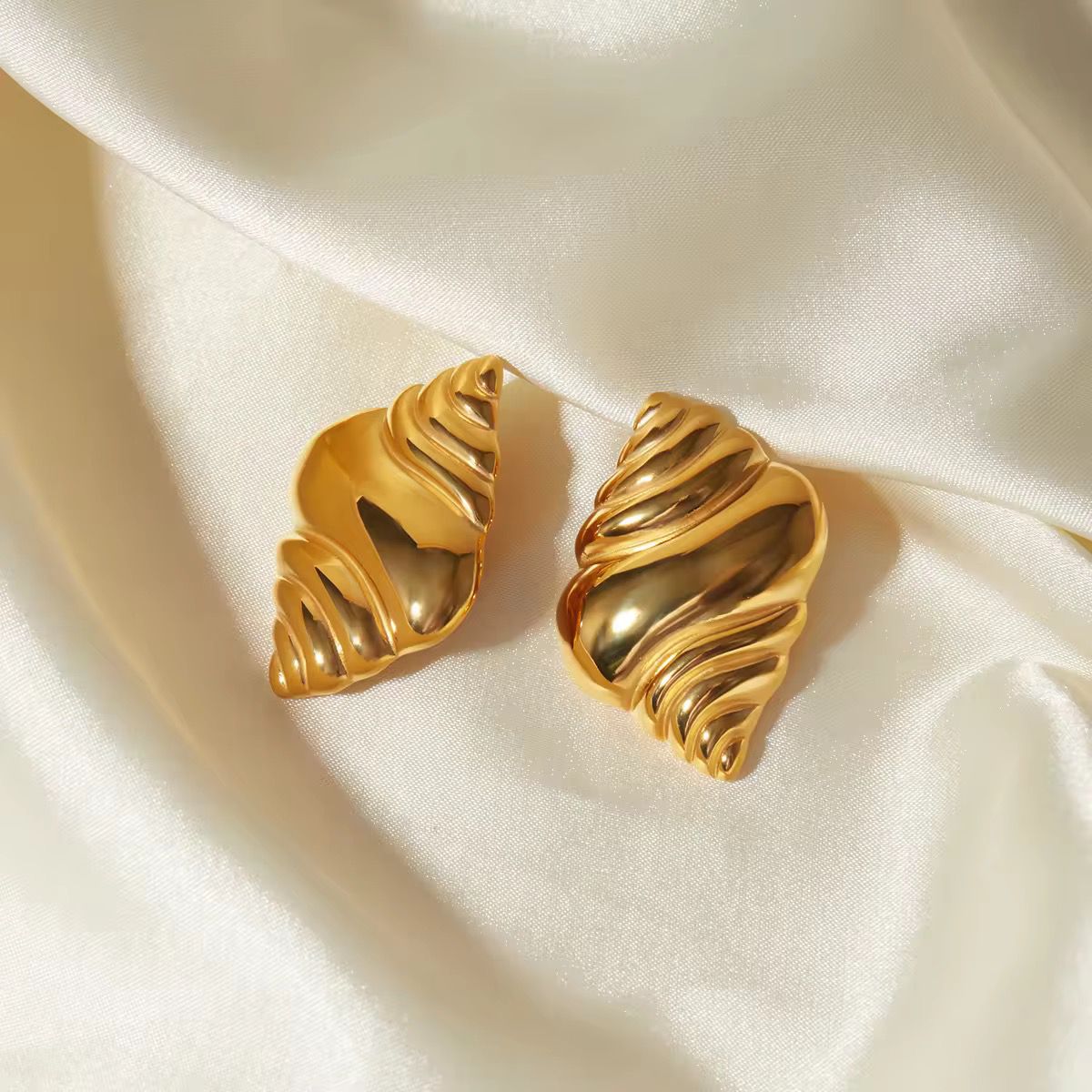 Golden Croissant Studs