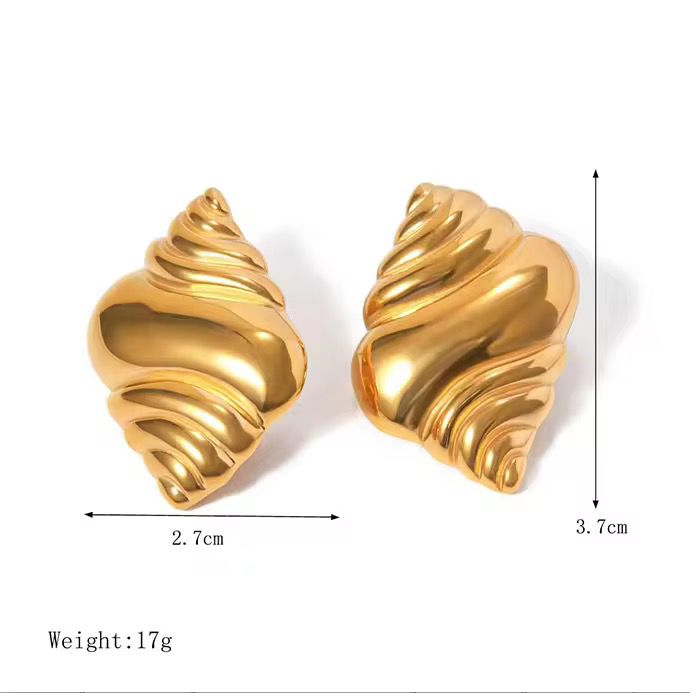 Golden Croissant Studs