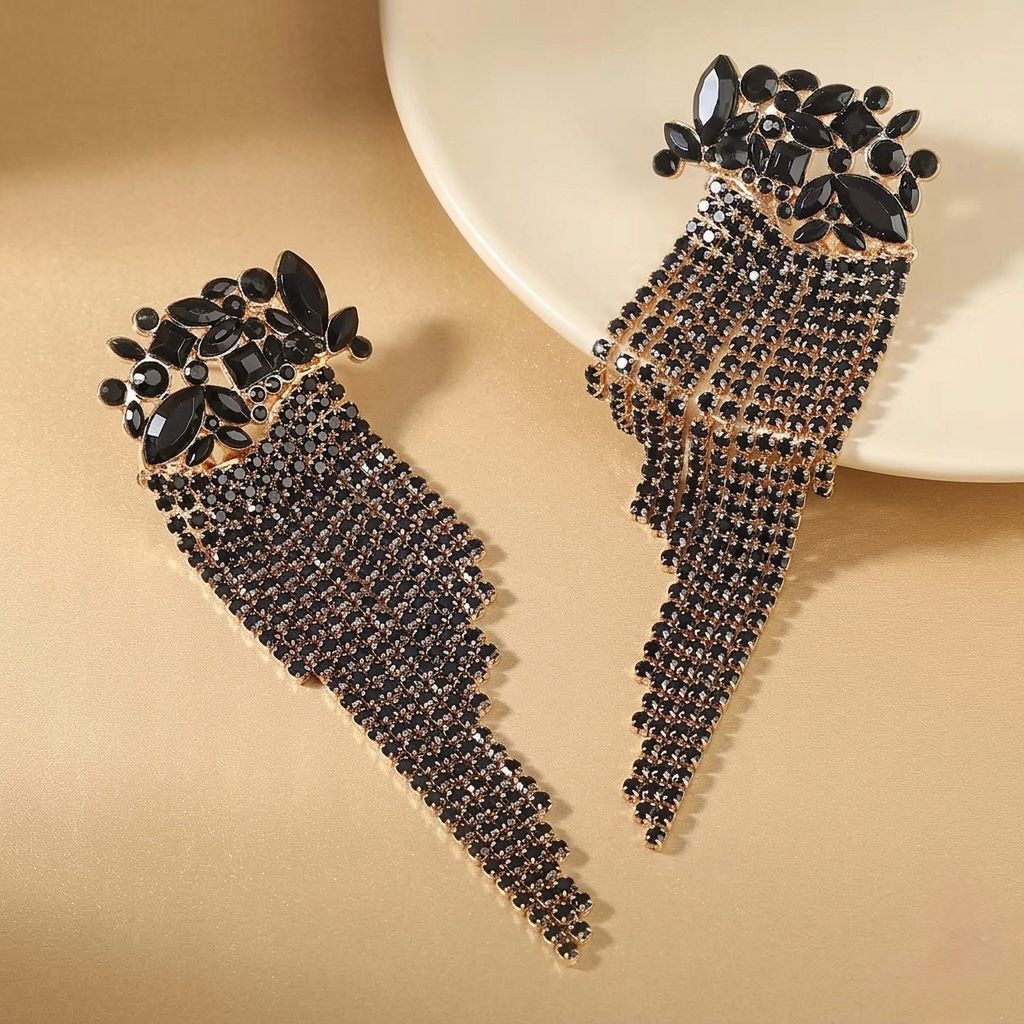 The Crownfall Earrings - Black