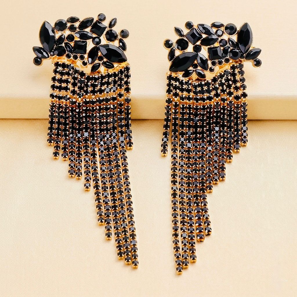 The Crownfall Earrings - Black
