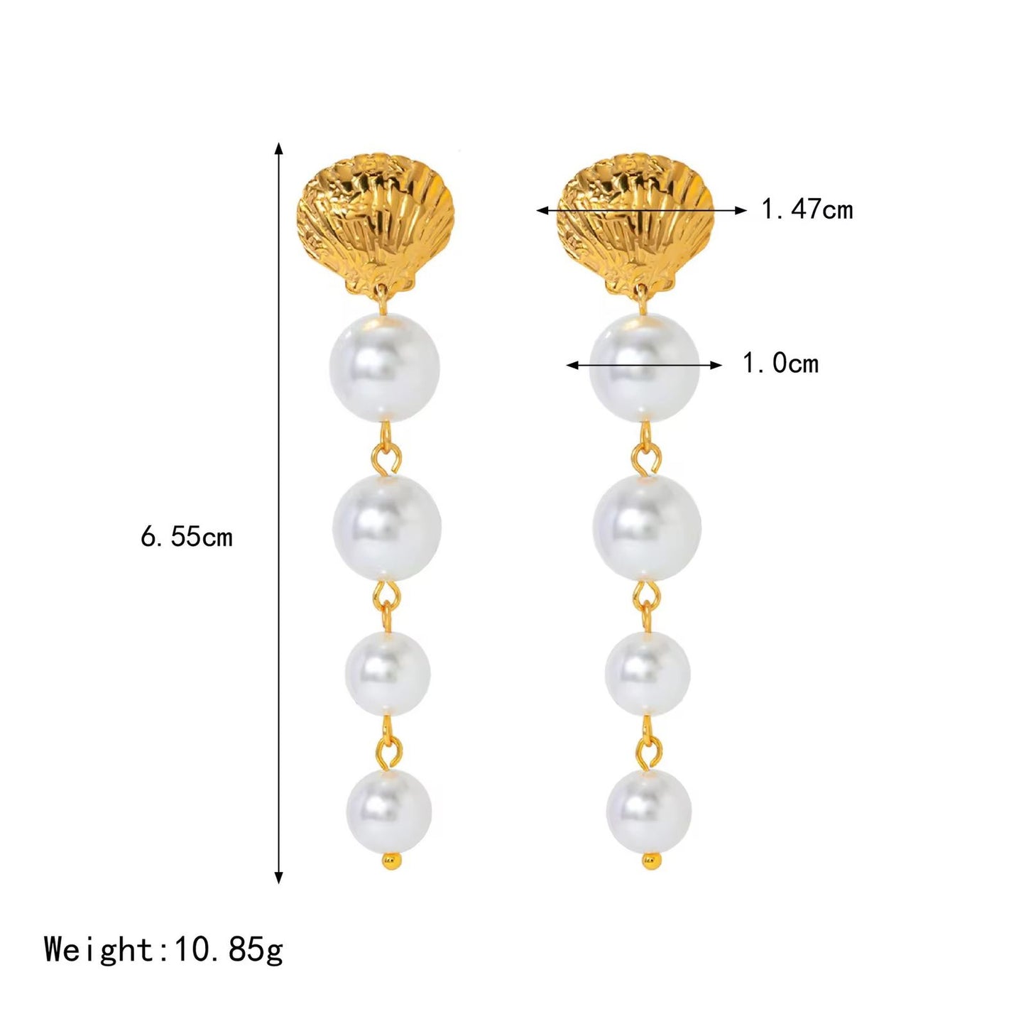 18k Gold Plated Shell n Drops