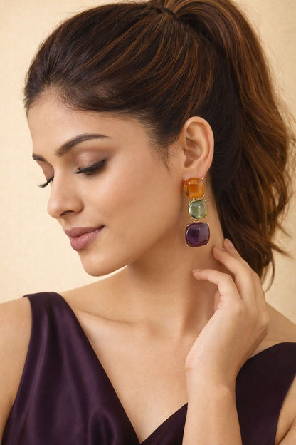 Colorful Trio Square Drops