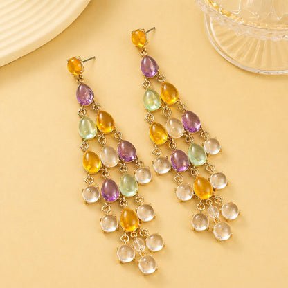 Multi Coloured Multi Layered Chandelier Earring