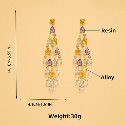 Multi Coloured Multi Layered Chandelier Earring