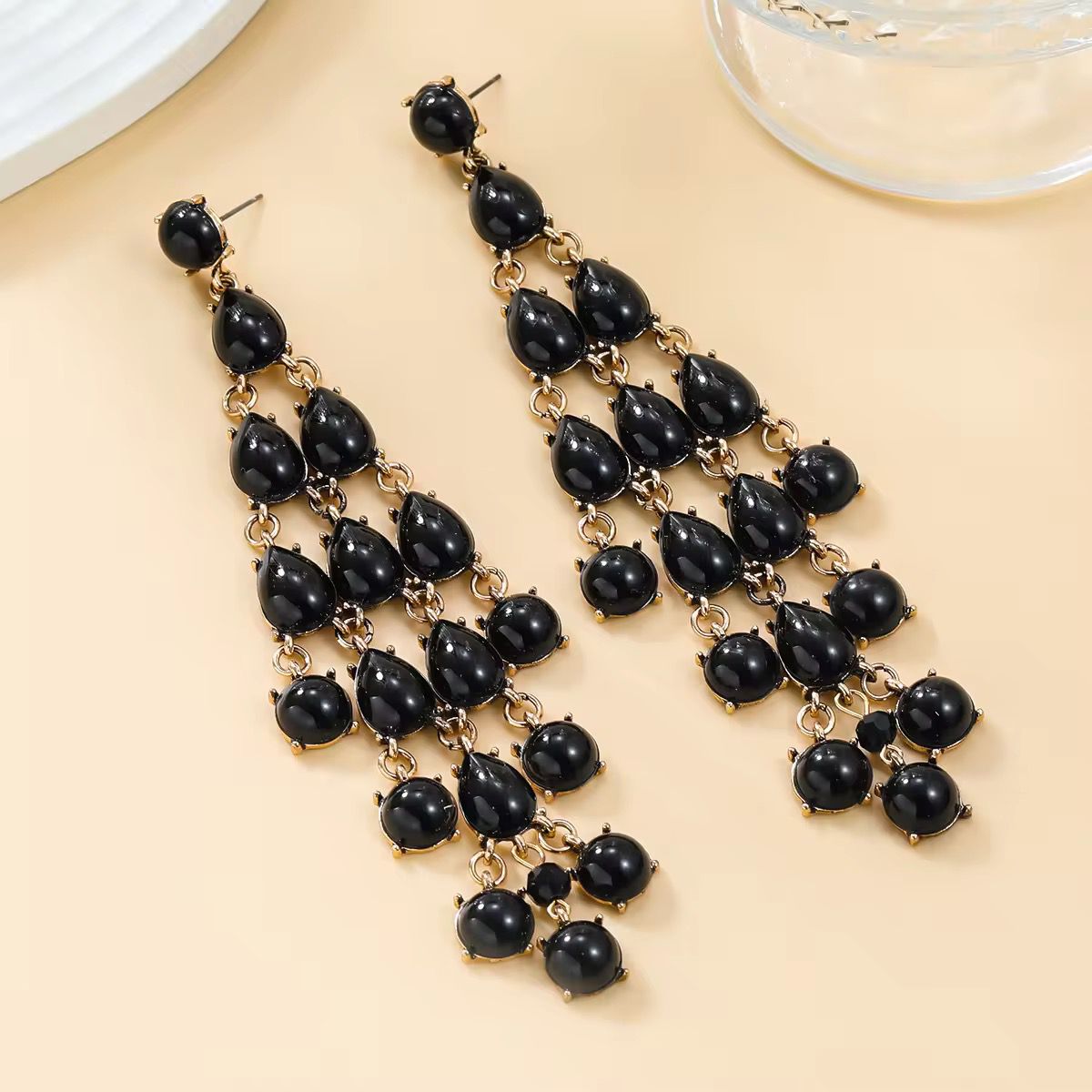 Multi Coloured Multi Layered Chandelier Earring