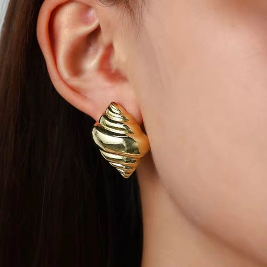 Golden Croissant Studs