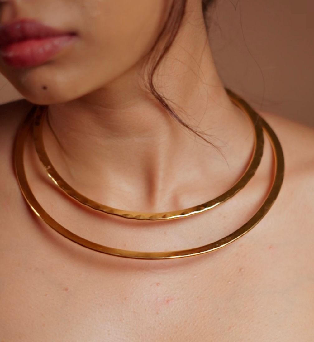 Athena Brass Necklace – Layered Strength. Timeless Power.