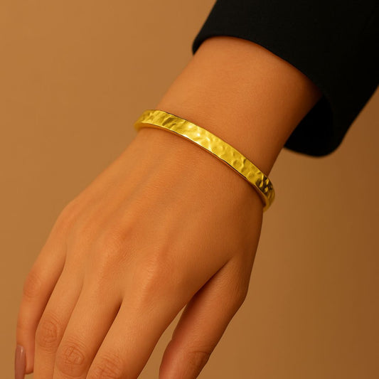 Eterna Imperium Brass Cuff – 18k Gold Plated