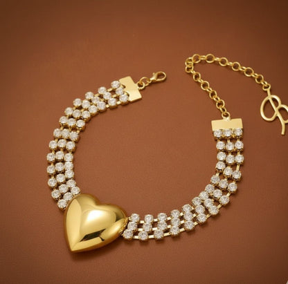 Sparkling Heart of Gold Choker