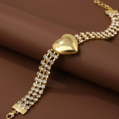 Sparkling Heart of Gold Choker
