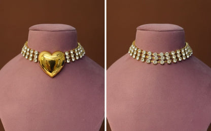 Sparkling Heart of Gold Choker
