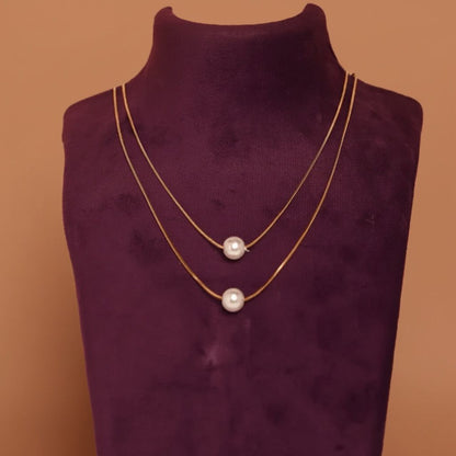 Three Layer Pearl Ball Necklace